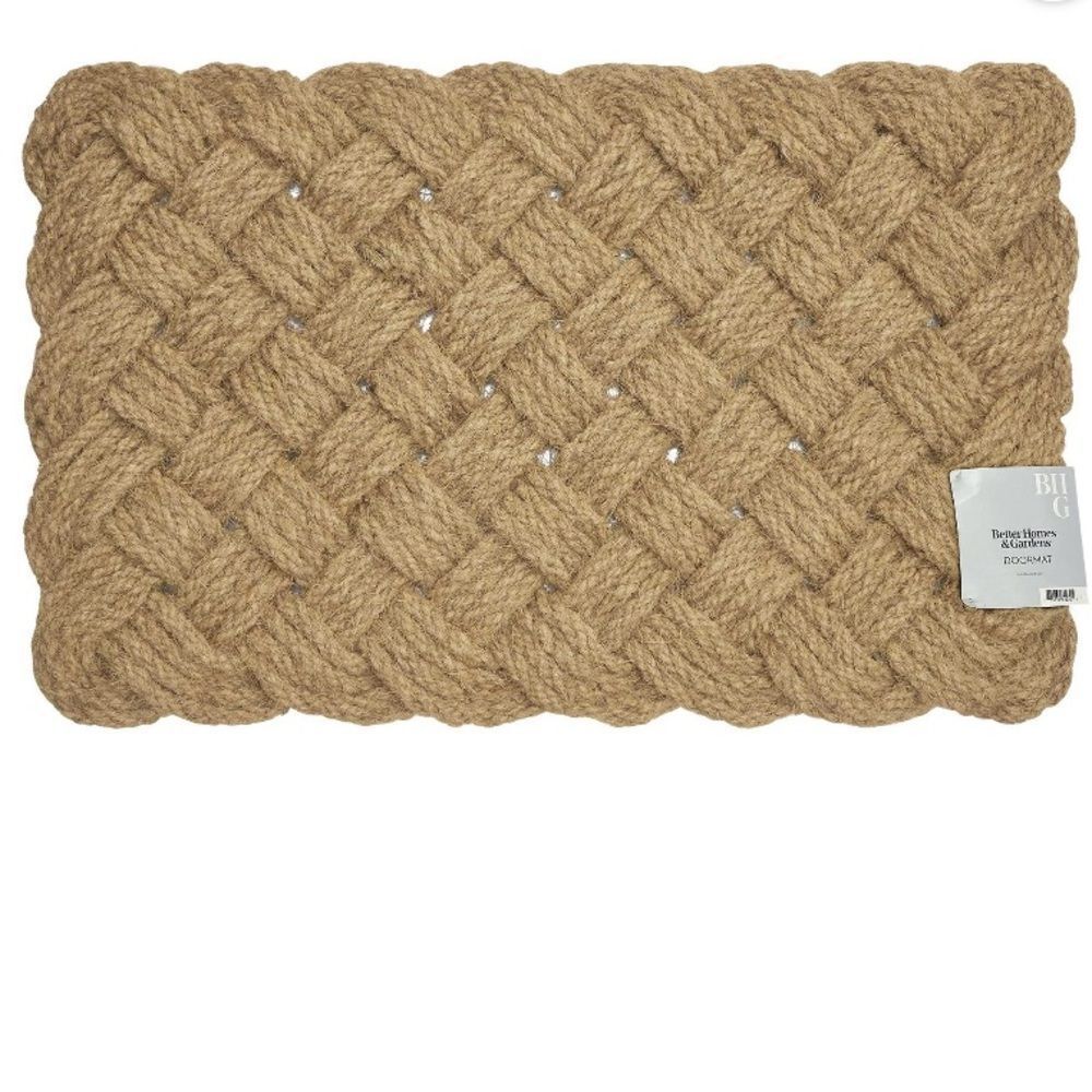 Better Homes and Gardens Natural Roped Knot Design Coir Door Mat